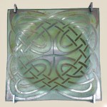 Molded glass plate with silver