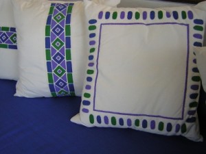 Punta Mita Privare Residence Hand painted linen pillows